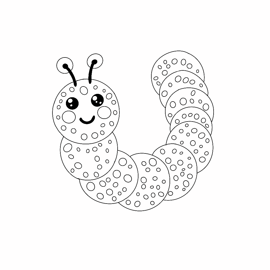 Colorful Caterpillar Drawing