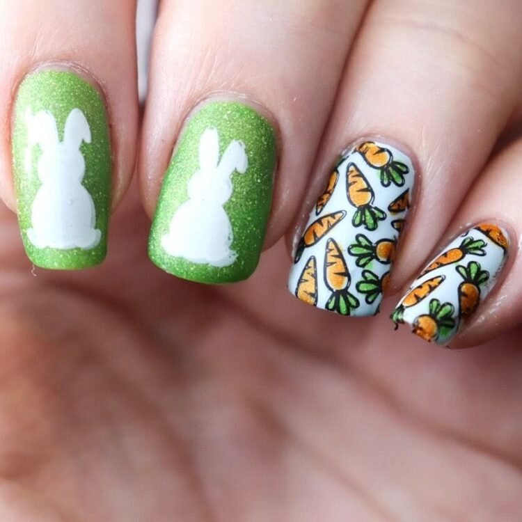 31 Cute Easter Bunny Nails - Ak Pal Kitchen