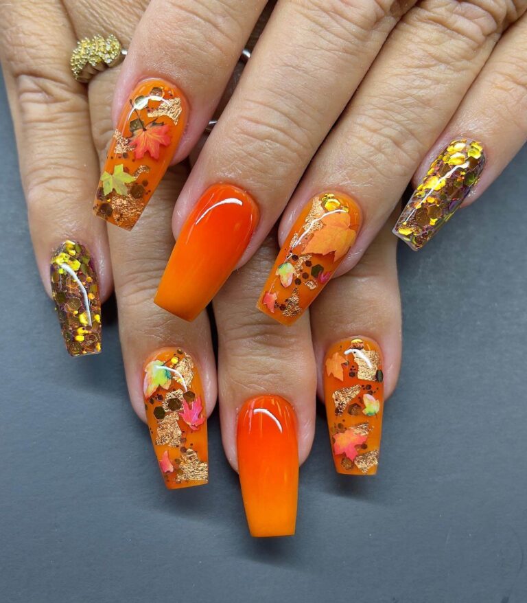 31 Best Orange Nails - Ak Pal Kitchen