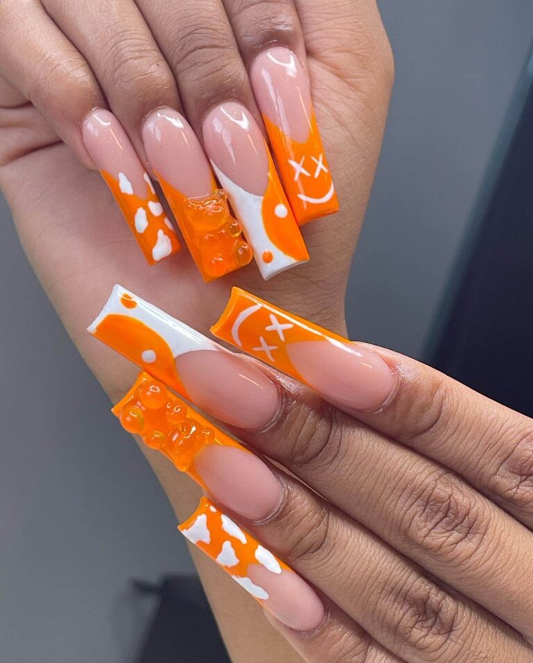 31 Best Orange Nails - Ak Pal Kitchen