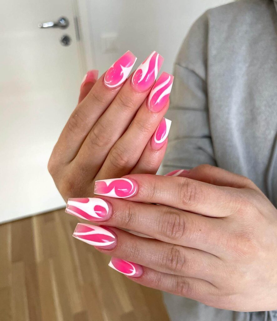 Neon Pink Nails