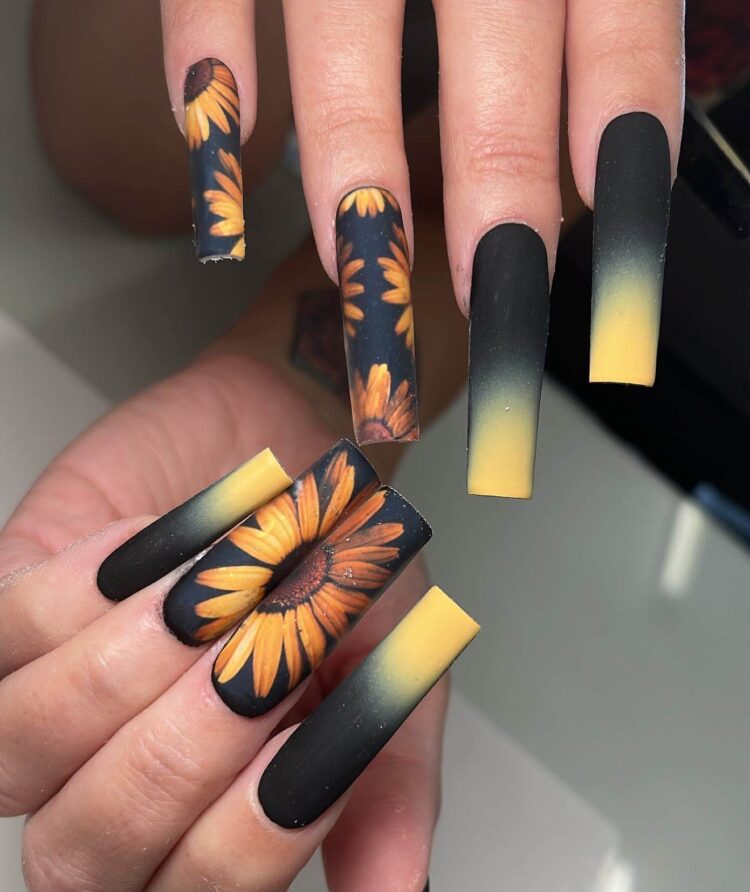 31 Gorgeous Sunflower Nails - Ak Pal Kitchen