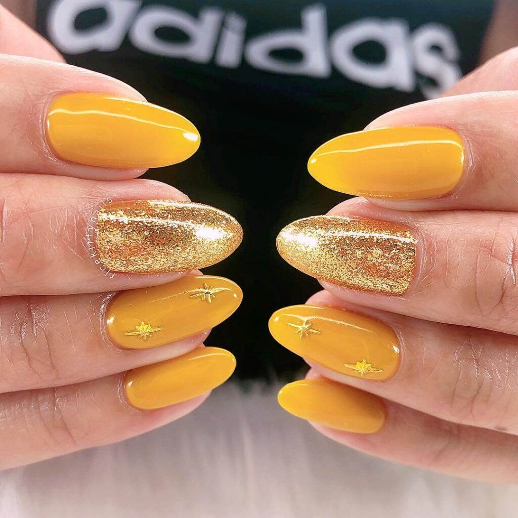 Mustard Yellow Nails