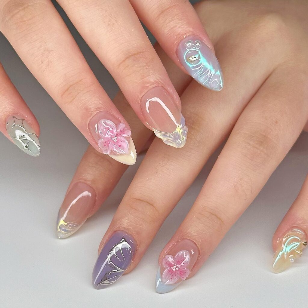 A stylish collection of almond nails featuring seasonal almond nails and creative nail art Ideas.