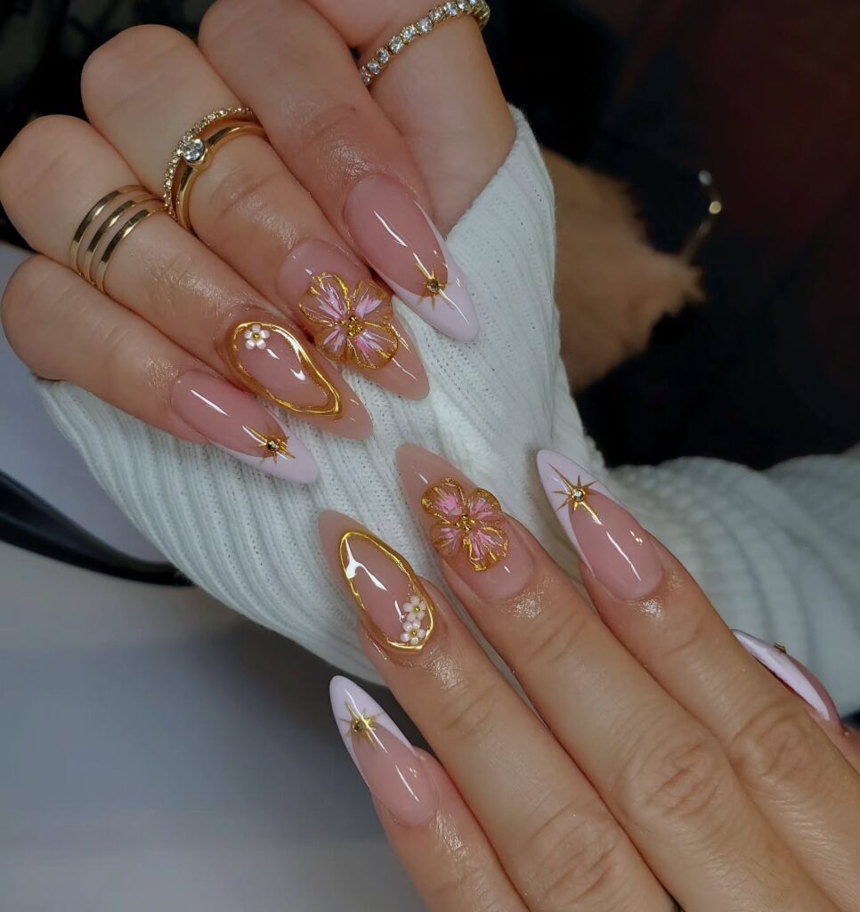 A stylish collection of almond nails featuring seasonal almond nails and creative nail art Ideas.
