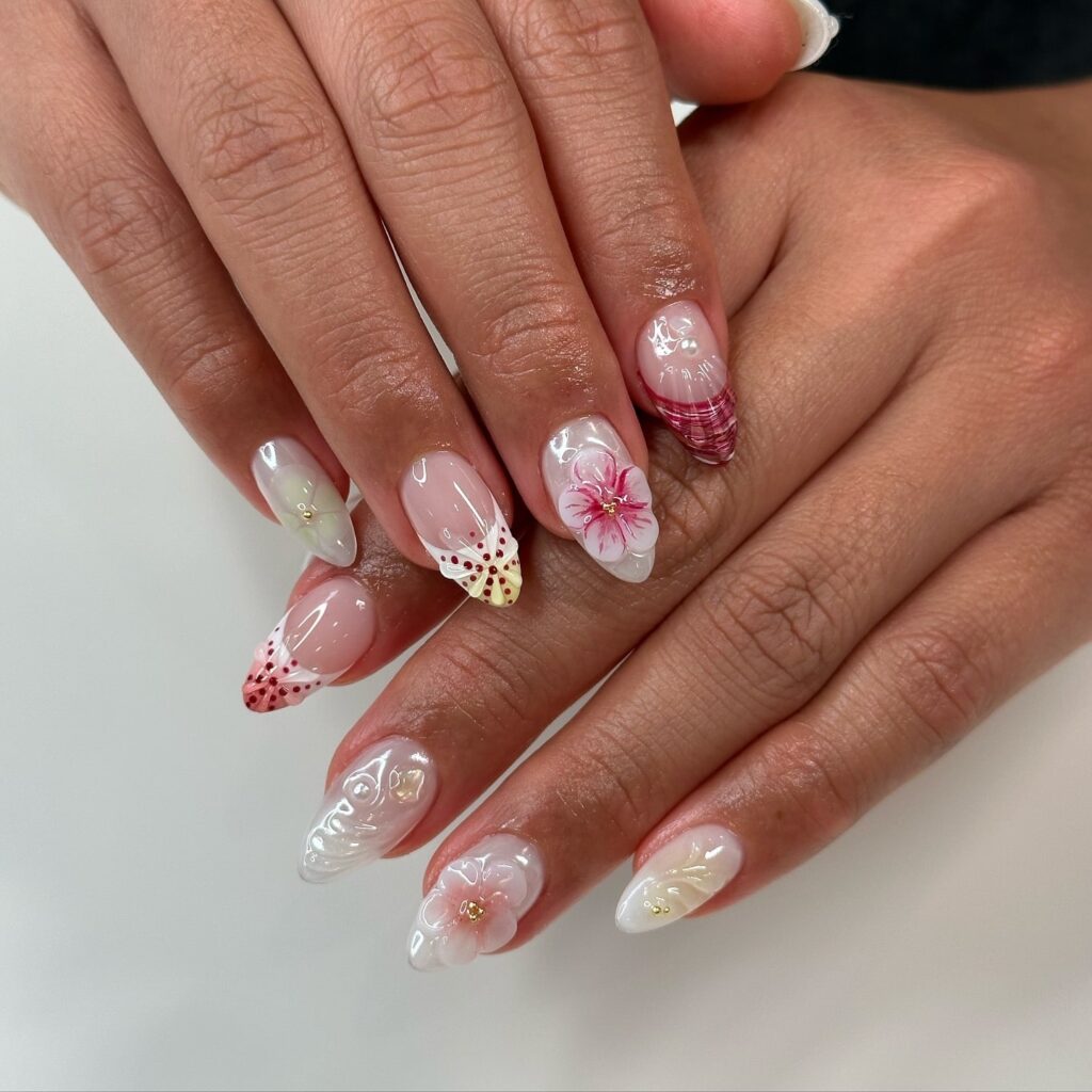 A stylish collection of almond nails featuring seasonal almond nails and creative nail art Ideas.