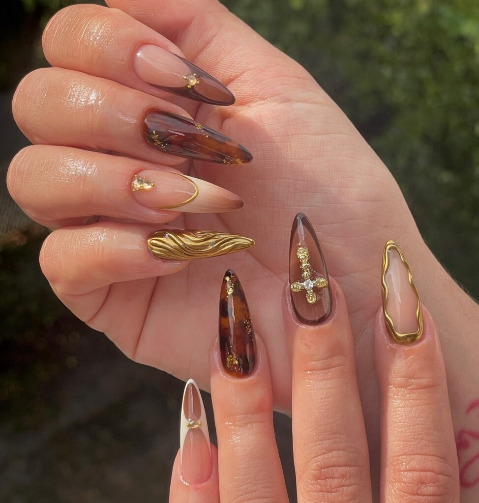 A stylish collection of almond nails featuring seasonal almond nails and creative nail art Ideas.