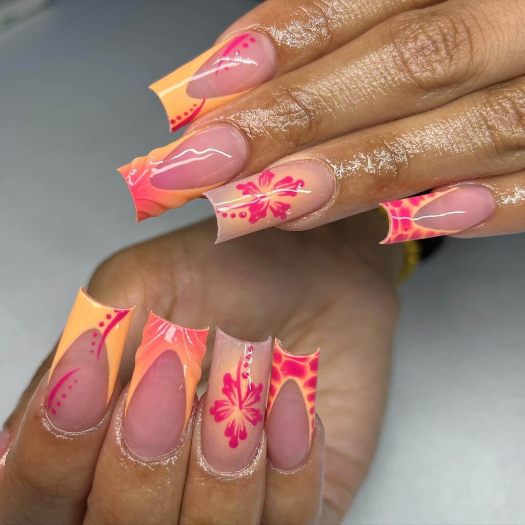 A collection of flower nails featuring spring nail colors, summer flower nails, hand-painted floral nail designs, and elegant pastel nail art.