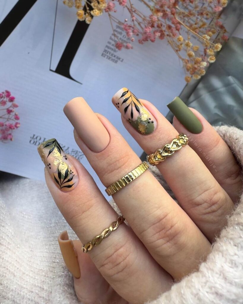 A stunning collection of green nail designs, featuring neon green nails, dark green stiletto nails, and mint green manicures.