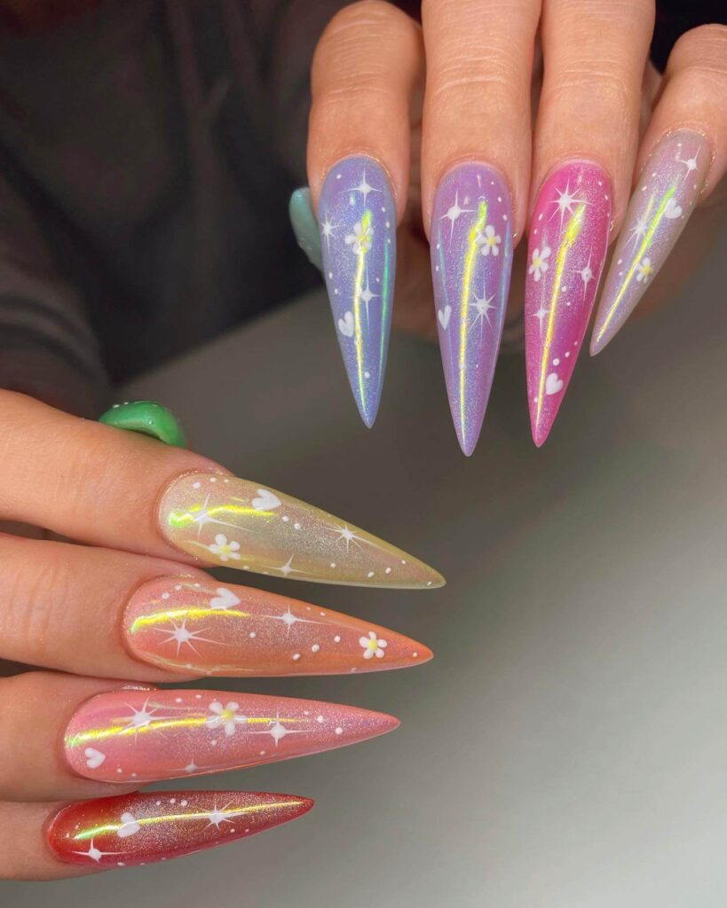 A stylish collection of March nails featuring pastel nails, Easter nail art, St. Patrick's Day nail designs, and spring-inspired manicures.