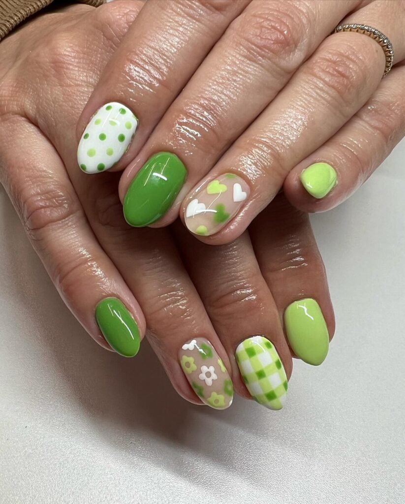 A stylish collection of March nails featuring pastel nails, Easter nail art, St. Patrick's Day nail designs, and spring-inspired manicures.