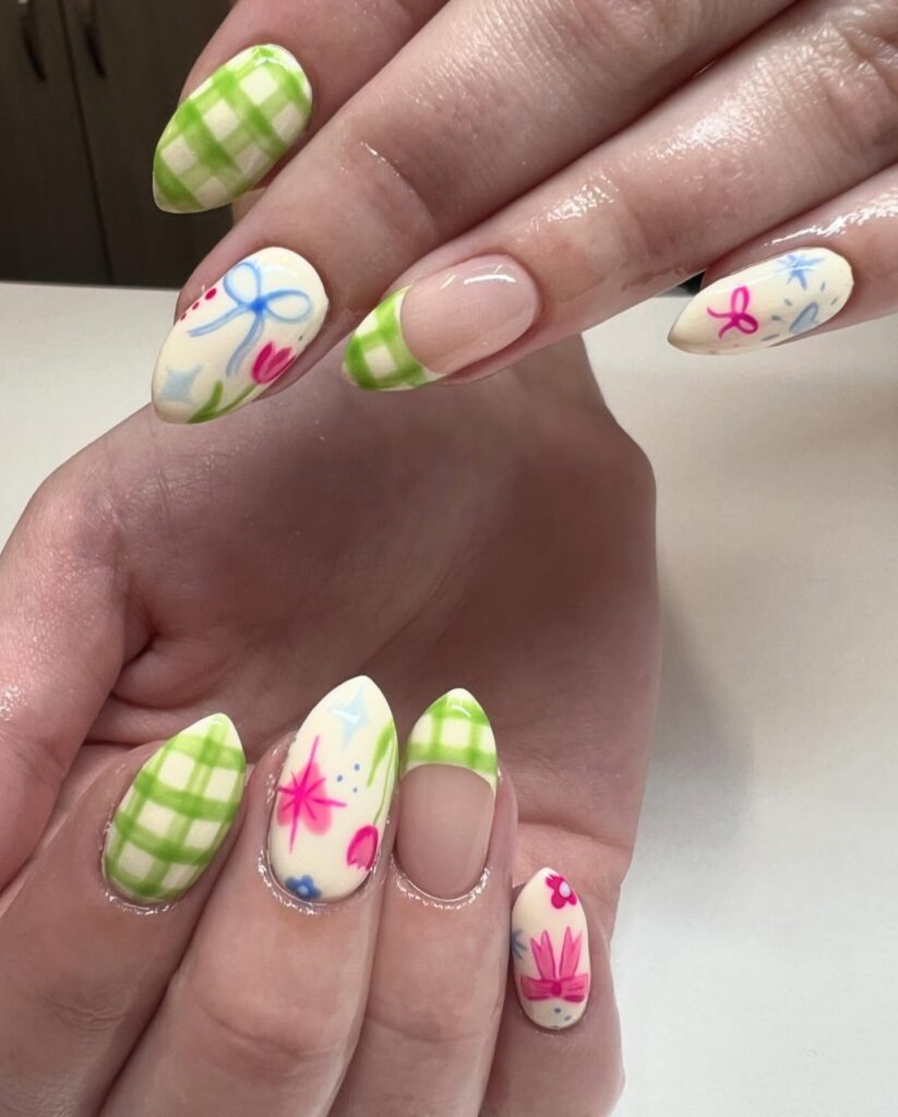 A stylish collection of March nails featuring pastel nails, Easter nail art, St. Patrick's Day nail designs, and spring-inspired manicures.