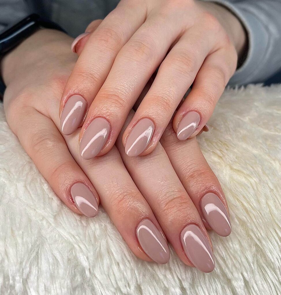 A collection of oval nails featuring glossy, matte, and minimalist designs, perfect for a chic and sophisticated manicure.