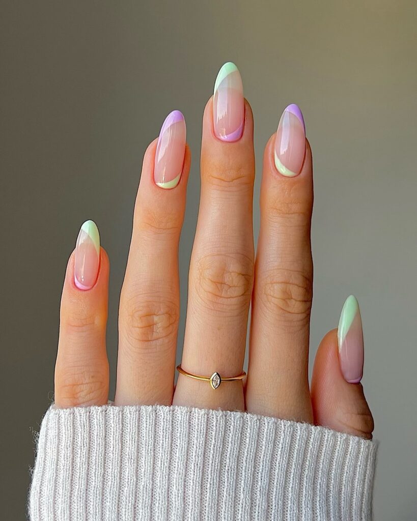 A stunning array of pastel nails with marble nail art and colorful pastel nail polish designs.
