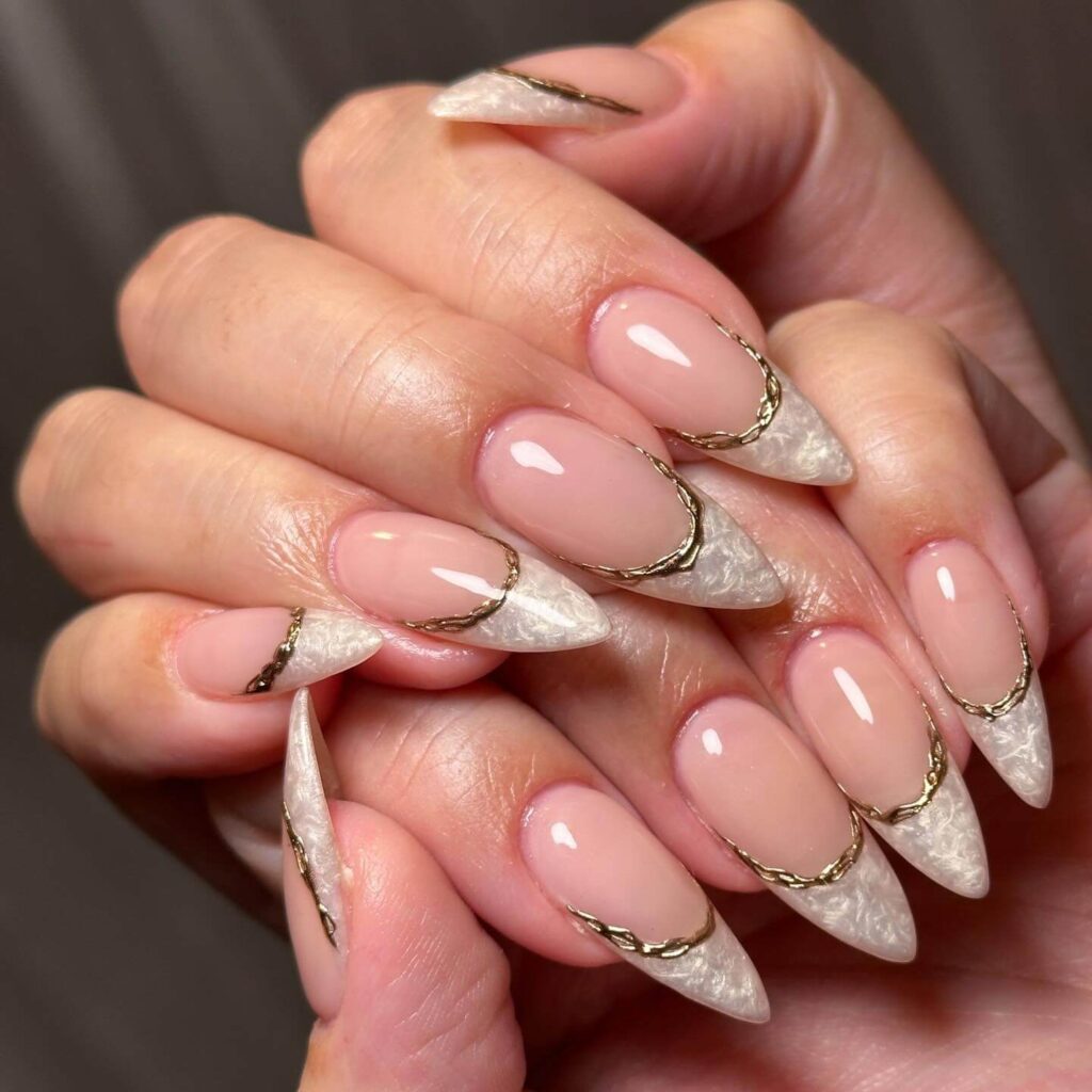 Elegant pearl nails featuring natural to acrylic designs, explore pearl nails for weddings, proms, and formal occasions.